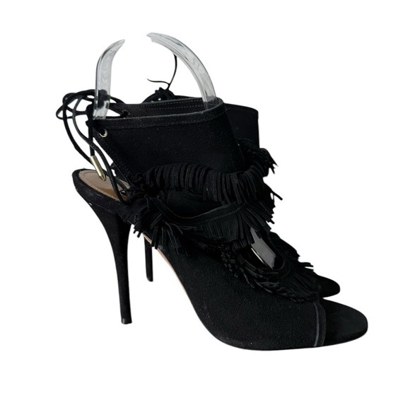 Aquazzura Firenze Sexy Fringe Suede Heel Size US 6.5 - Picture 4 of 11